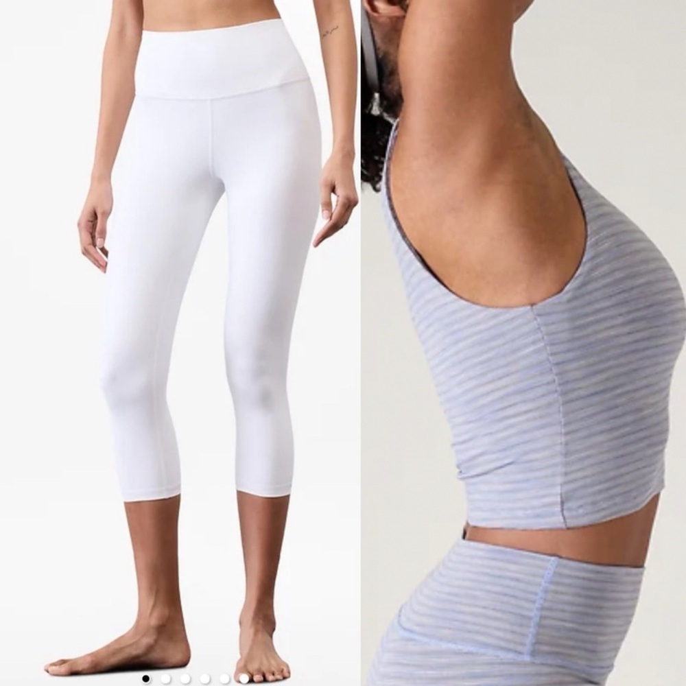 Athleta White Women's Capri Leggings XSP and Cropped Top XS